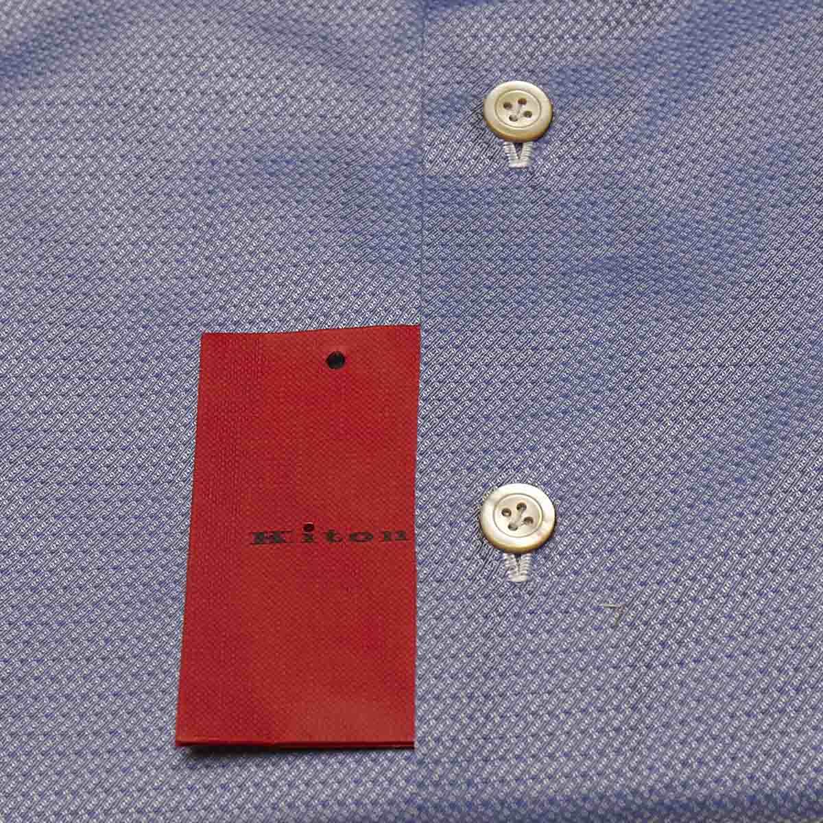 KITON Blue White Cotton Shirt