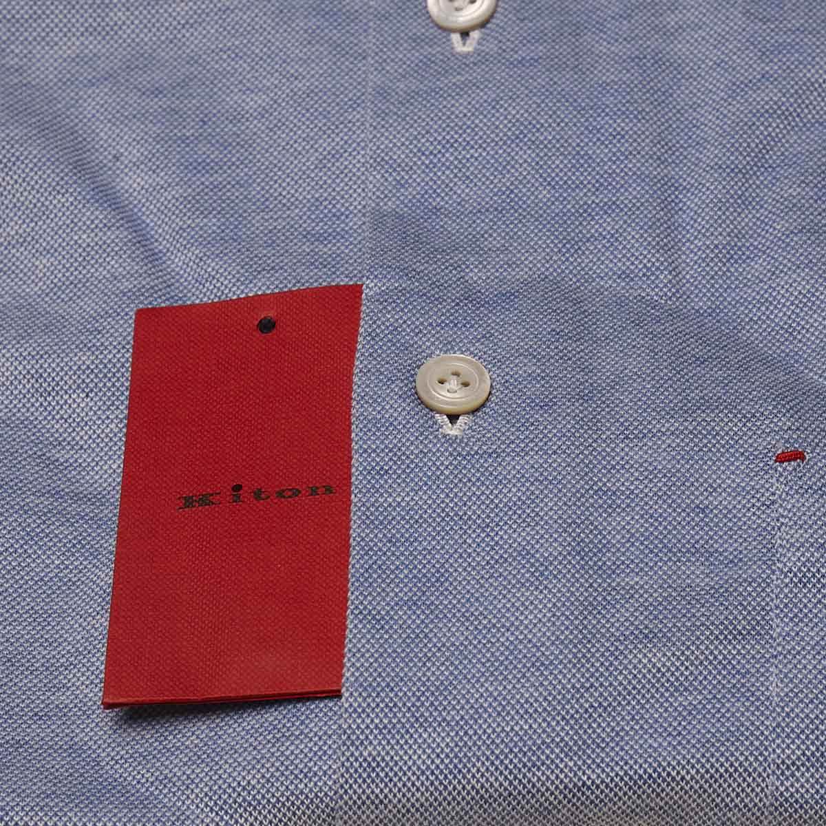 KITON Light Blue Cotton Shirt