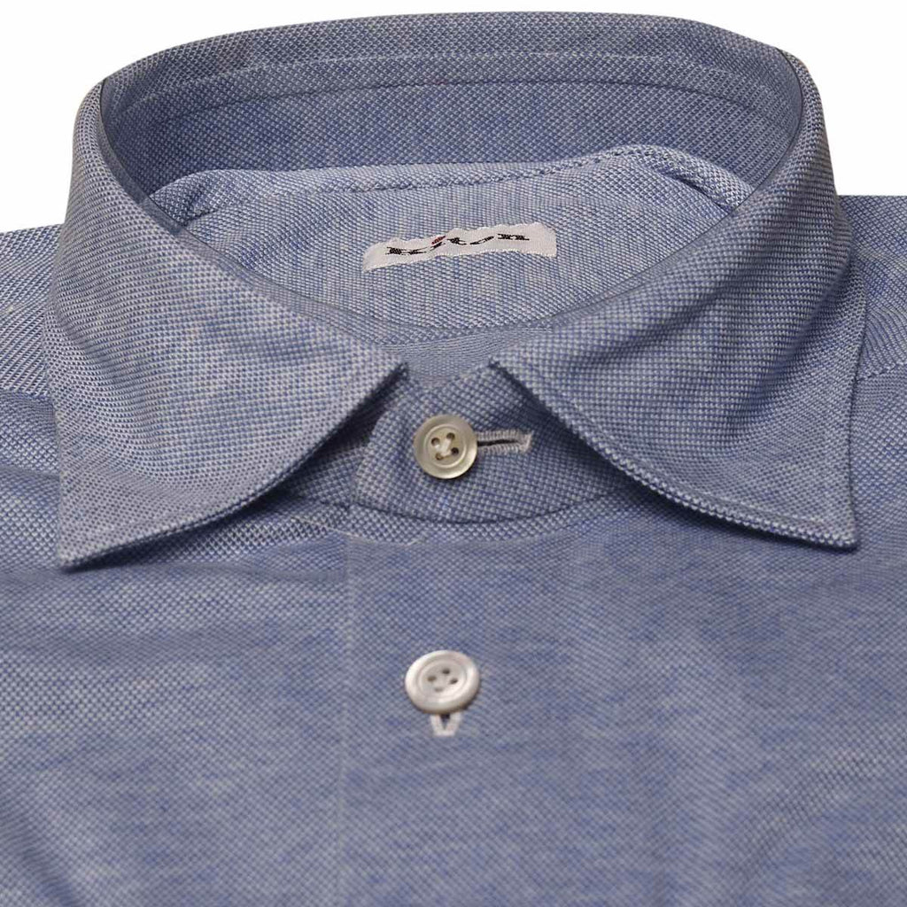 KITON Light Blue Cotton Shirt