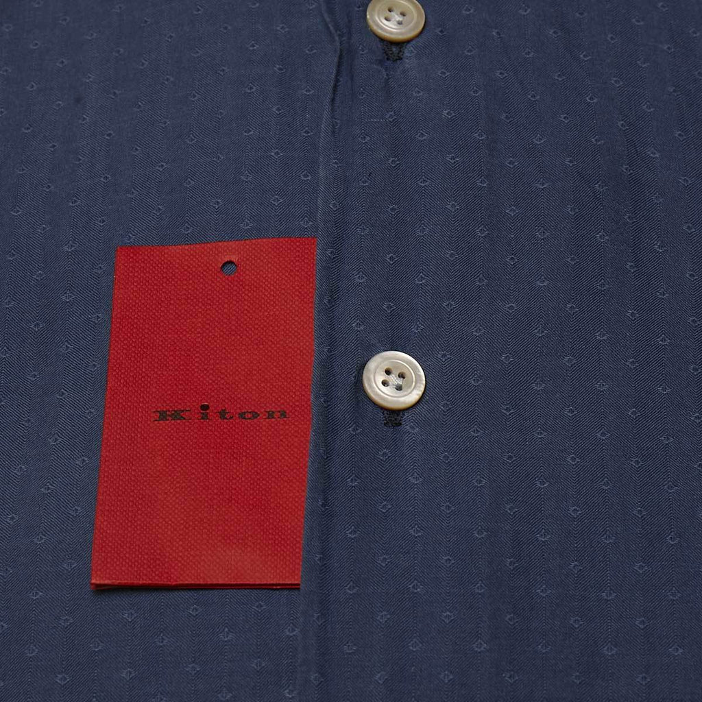 KITON Blue Cotton Shirt