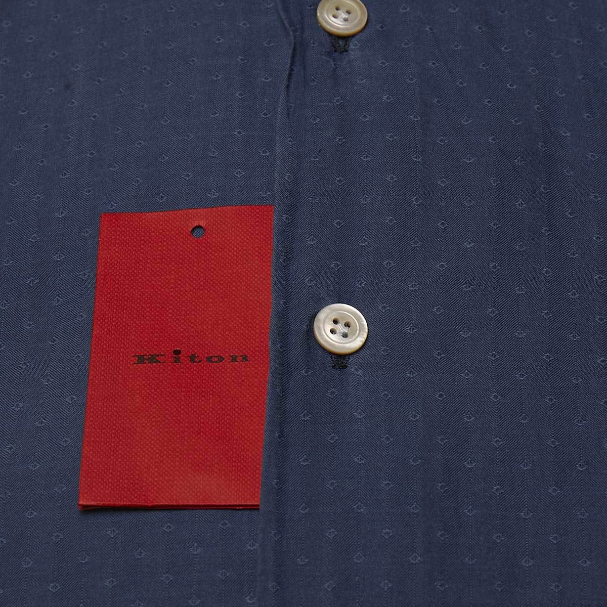 KITON Blue Cotton Shirt