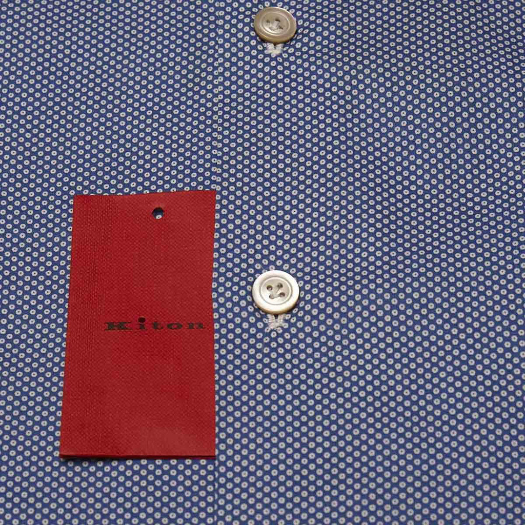 KITON Blue White Cotton Shirt