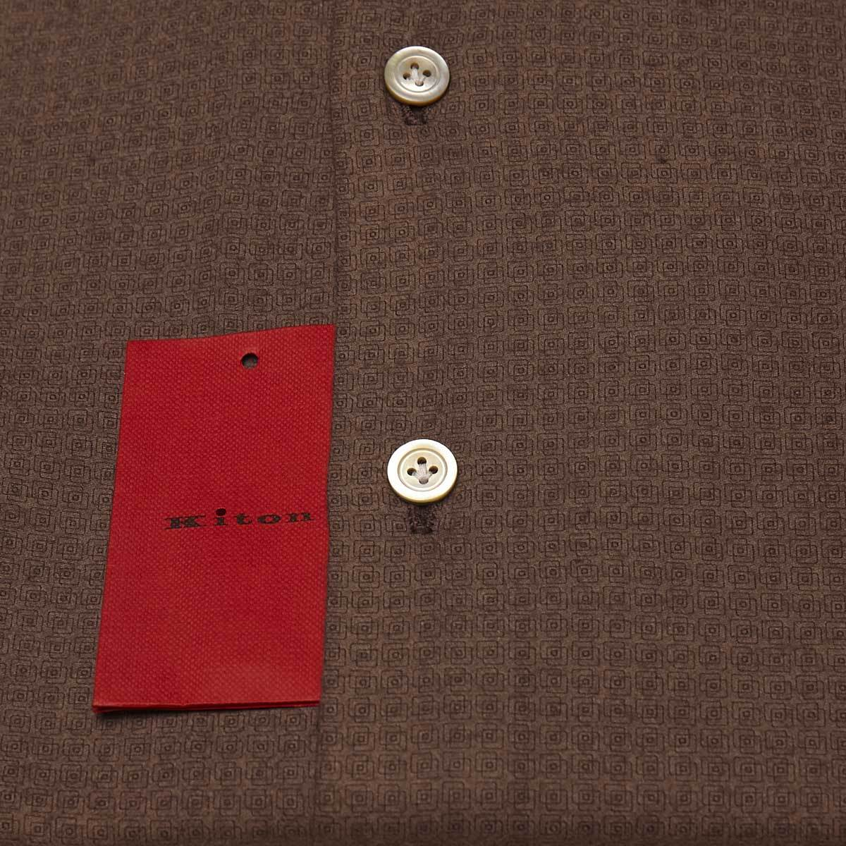KITON Brown Cotton Shirt