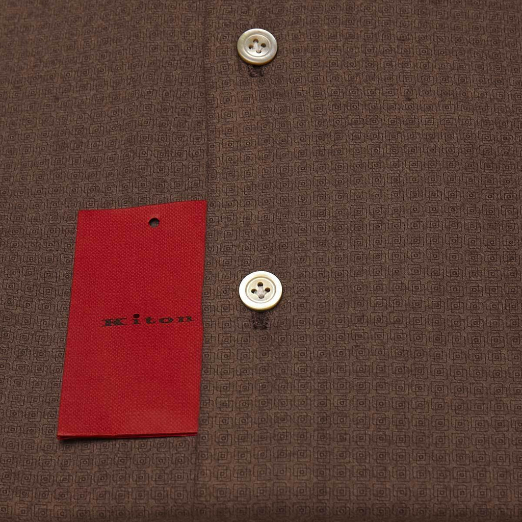 KITON Brown Cotton Shirt