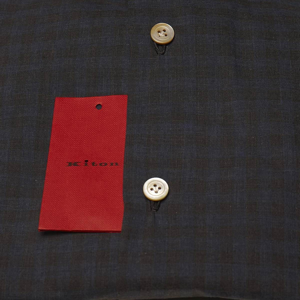 KITON Blue Gray Cotton Shirt