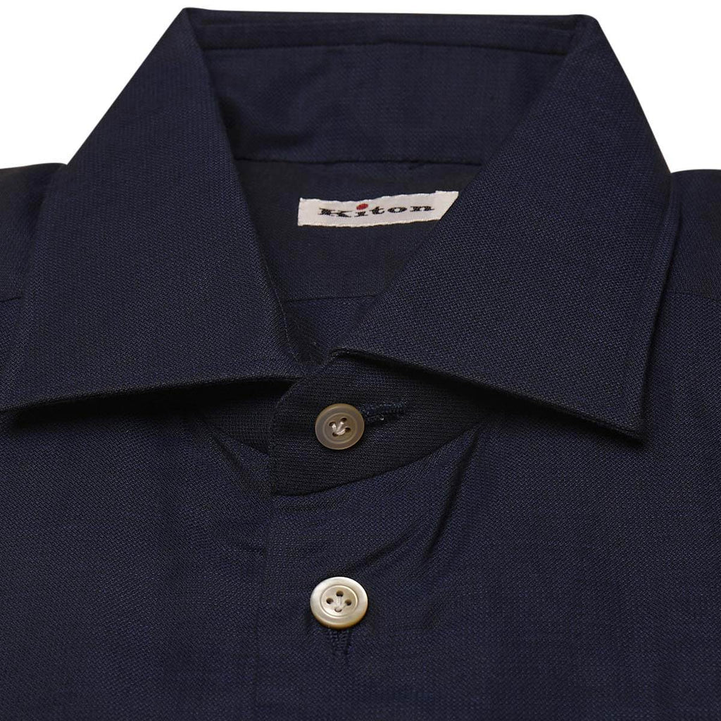Kiton KITON Blue Cotton Silk Shirt Blue 001