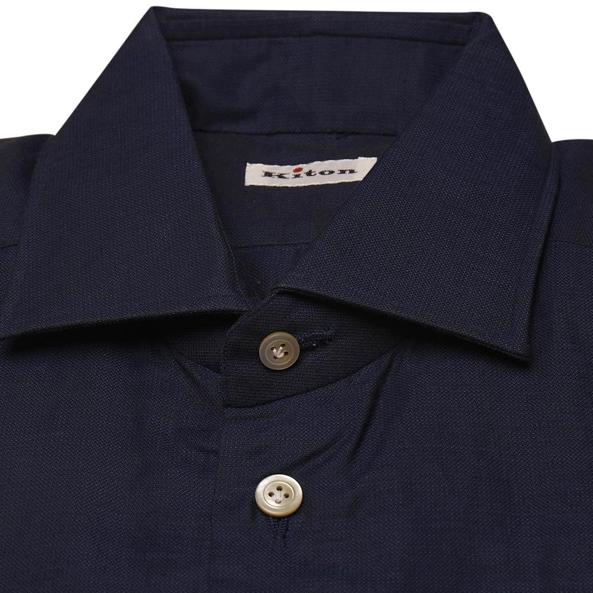 Kiton KITON Blue Cotton Silk Shirt Blue 001