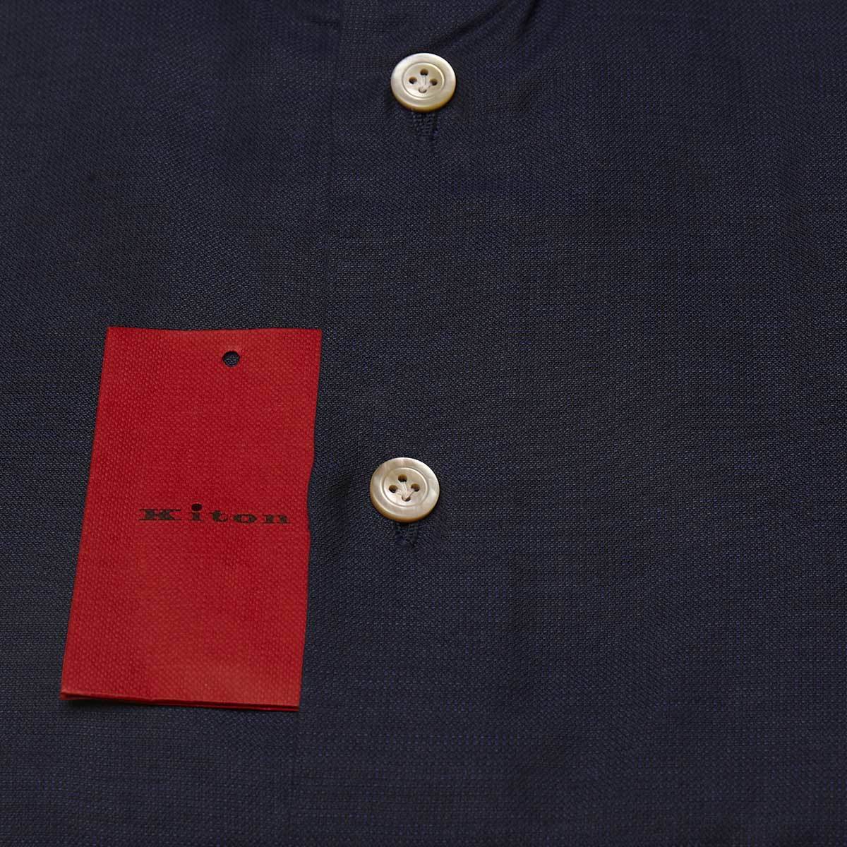 KITON Blue Cotton Silk Shirt