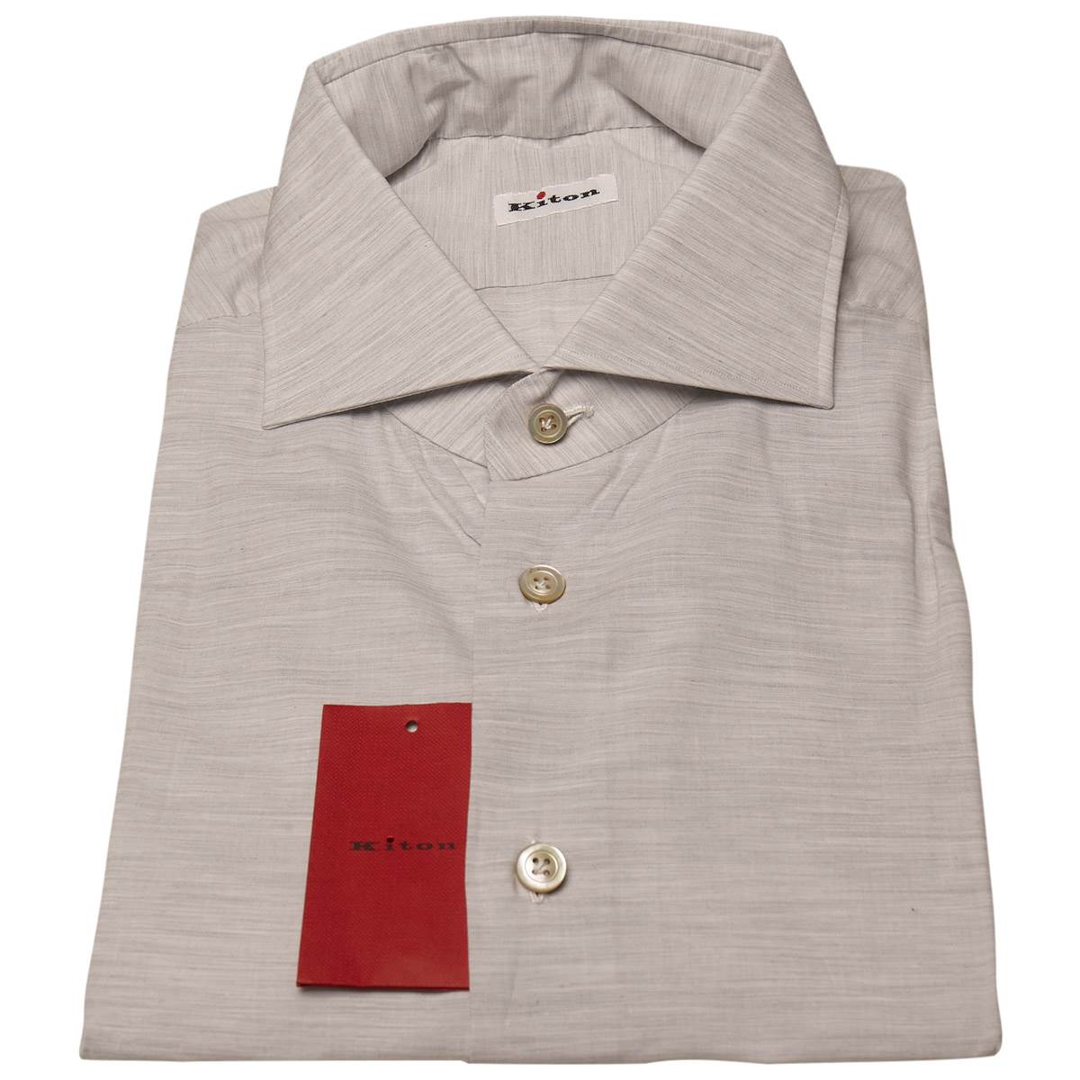 Kiton KITON Gray Cotton Shirt Gray 000