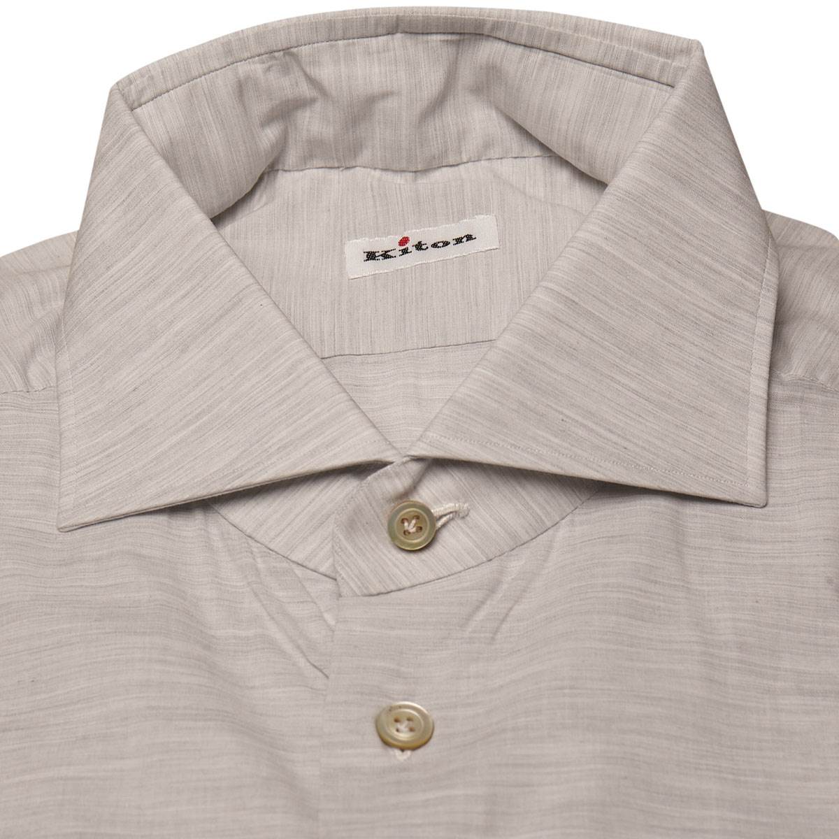 KITON Gray Cotton Shirt