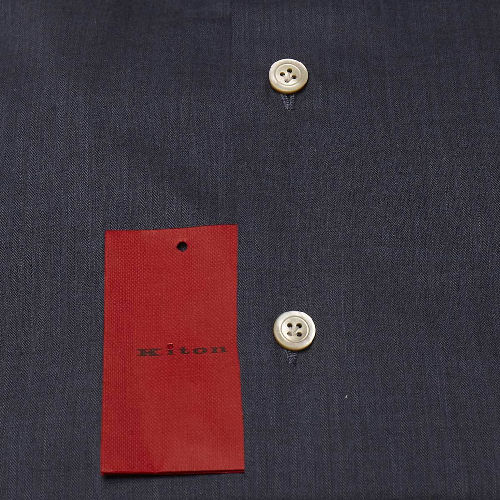 KITON Blue Cotton Shirt