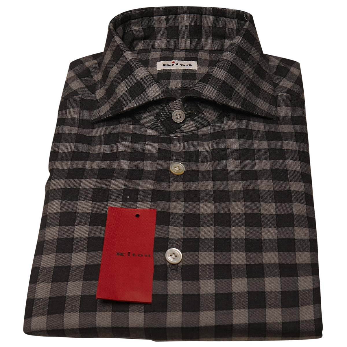 Kiton KITON Gray Cotton Shirt Gray 000