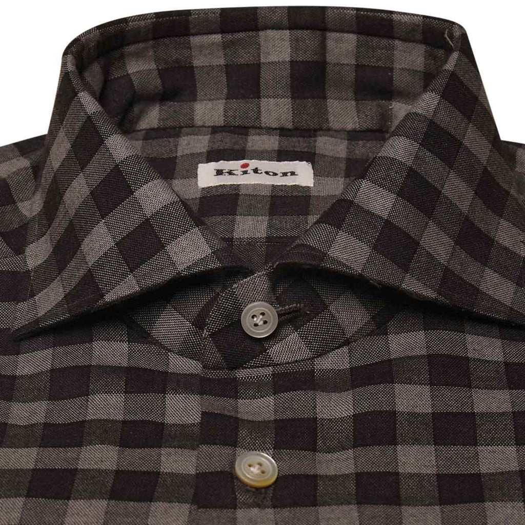 KITON Gray Cotton Shirt