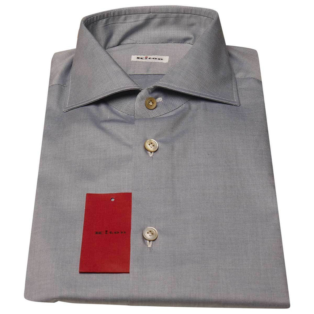 KITON Light Blue Cotton Shirt