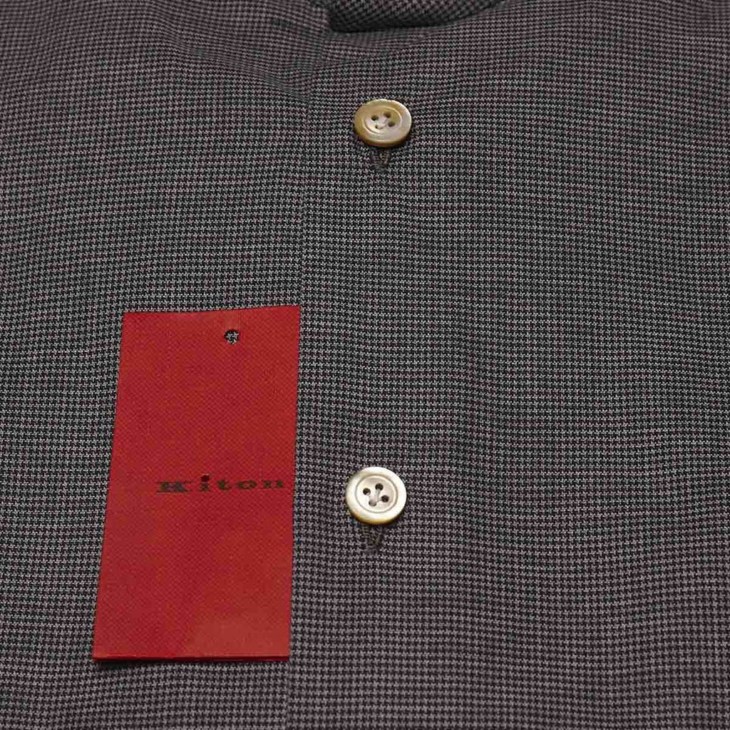 KITON Blue/Gray Cotton Shirt