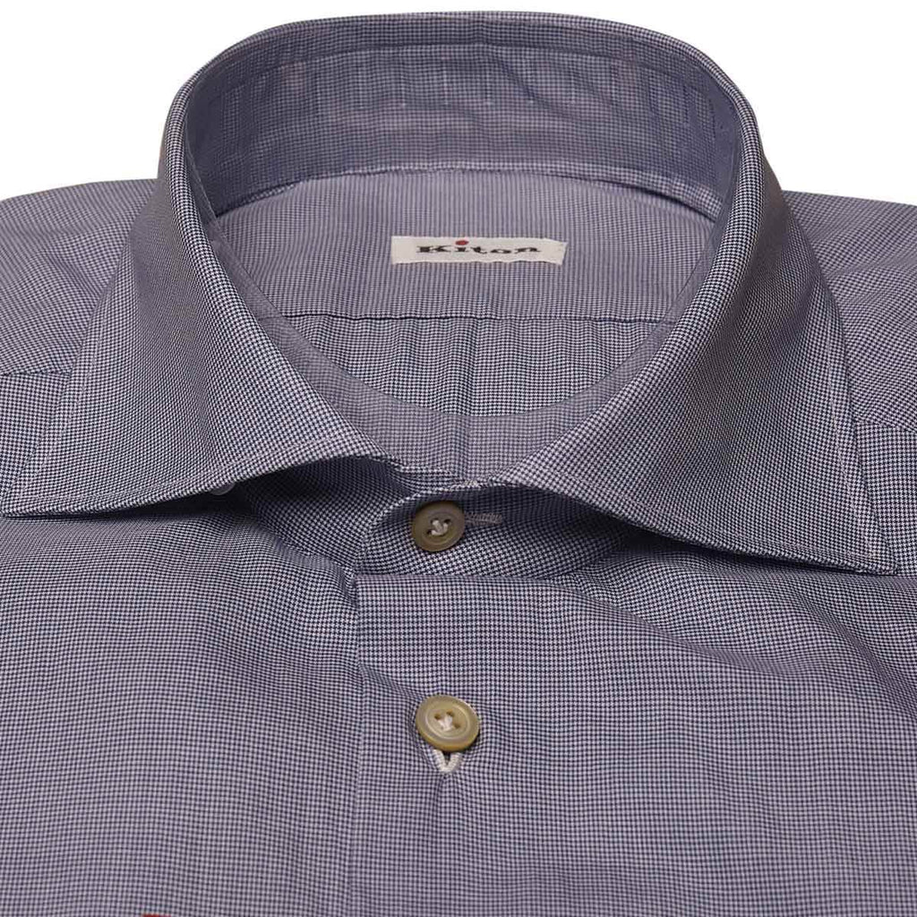 KITON Blue White Cotton Shirt