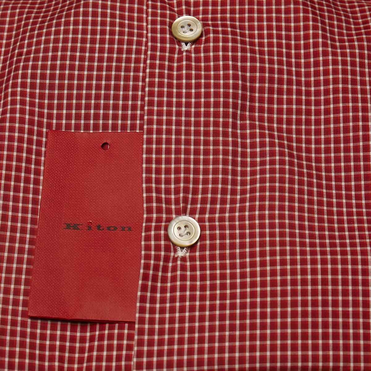 KITON Red White Cotton Shirt