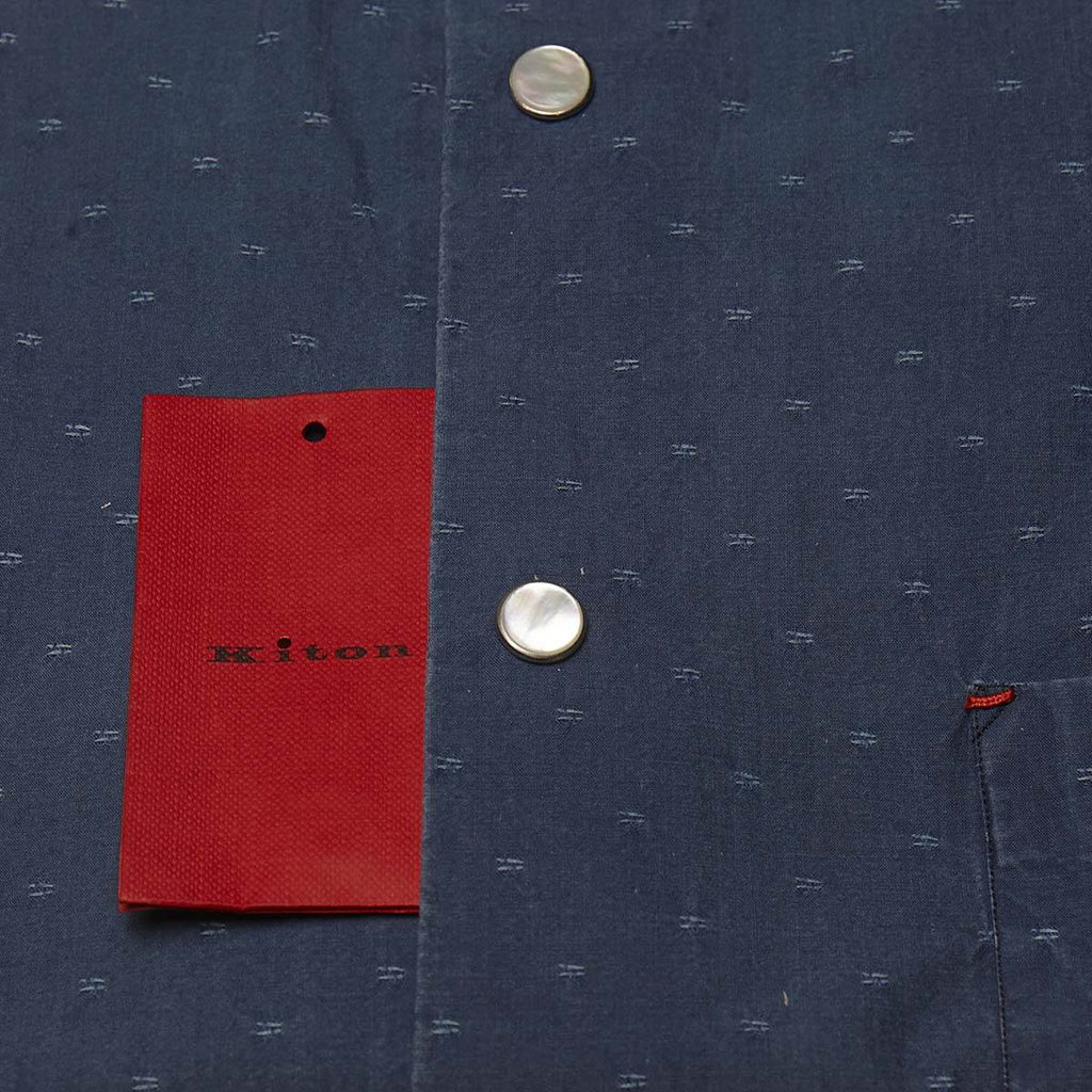 KITON Blue Cotton Shirt