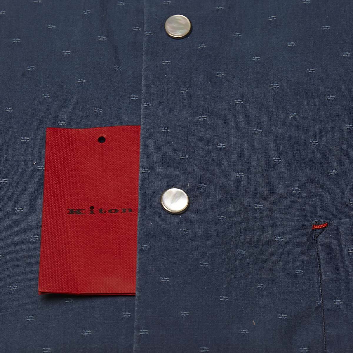 KITON Blue Cotton Shirt