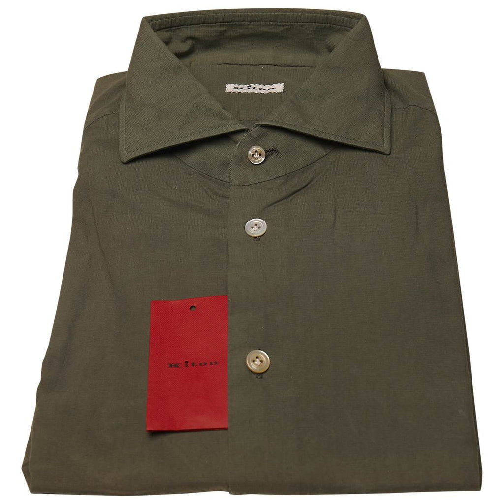 KITON Green Cotton Shirt
