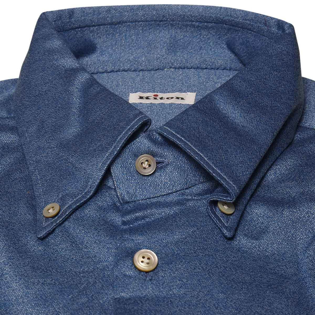 Kiton KITON Blue Cotton Shirt Blue 001