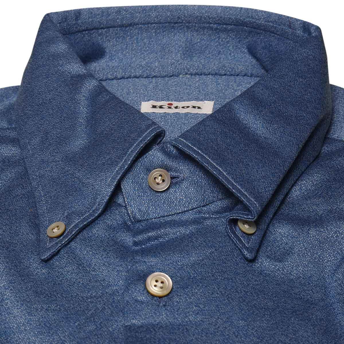 Kiton KITON Blue Cotton Shirt Blue 001