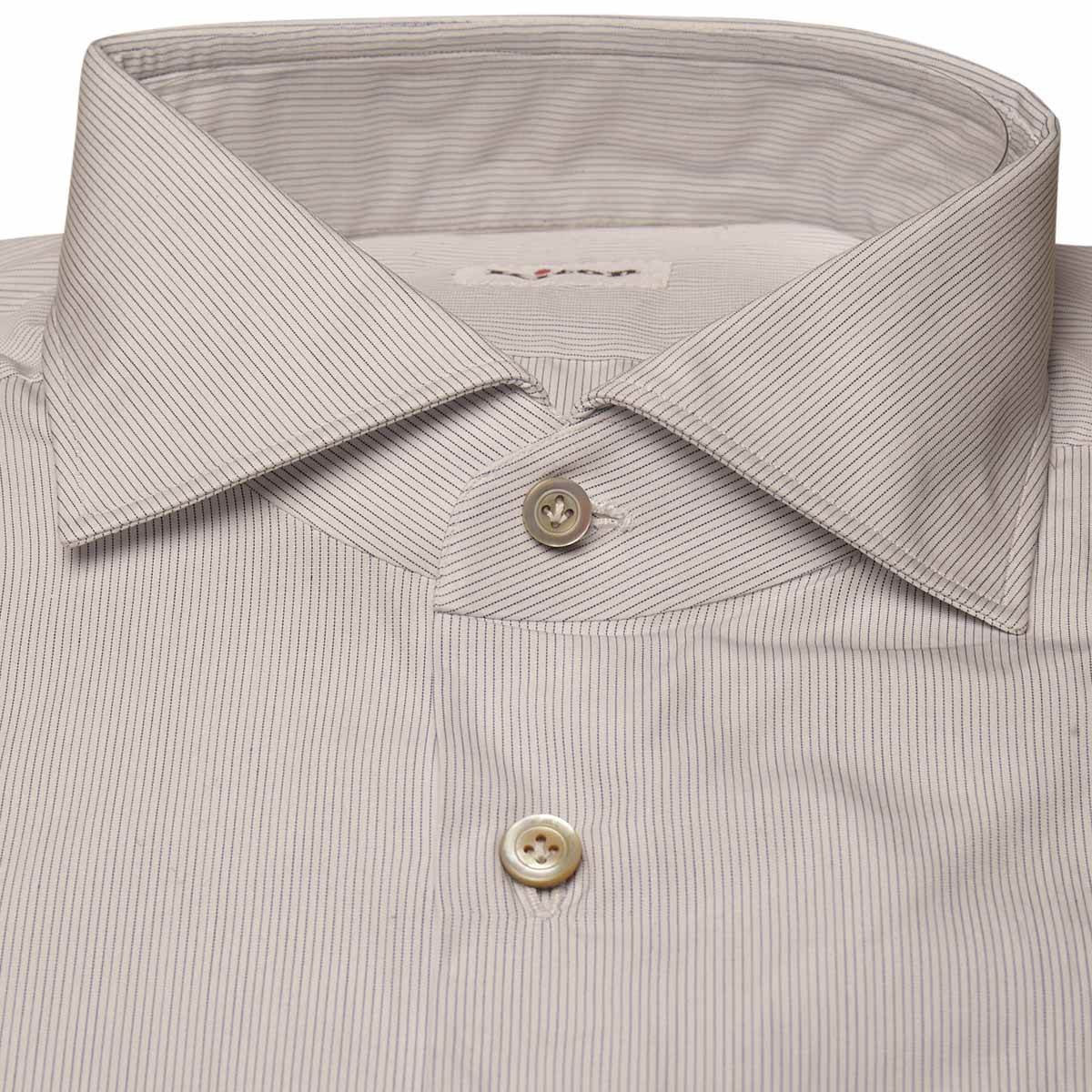 KITON Blue White Cotton Shirt