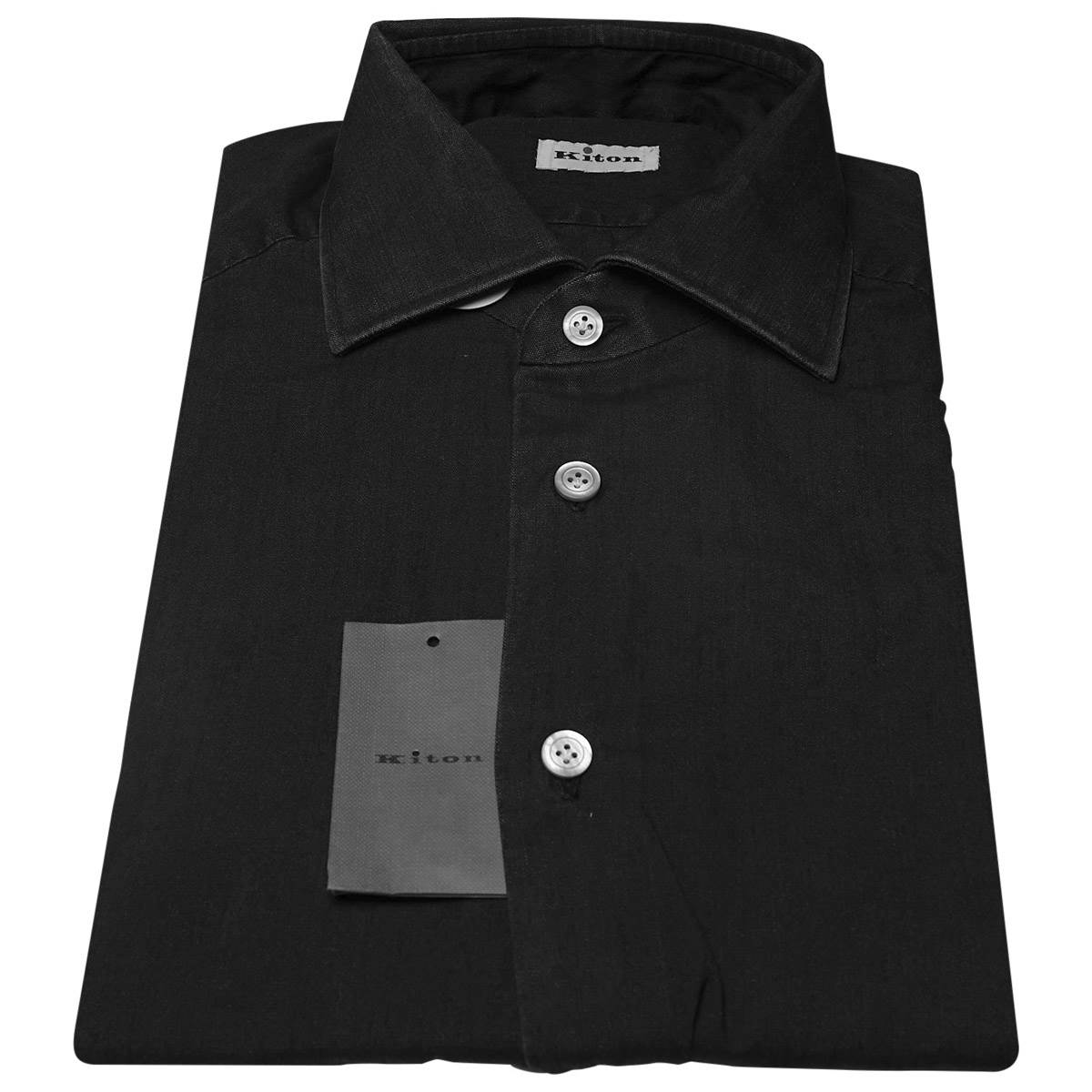 Kiton KITON Blue Cotton Lyocell Shirt Blue 000
