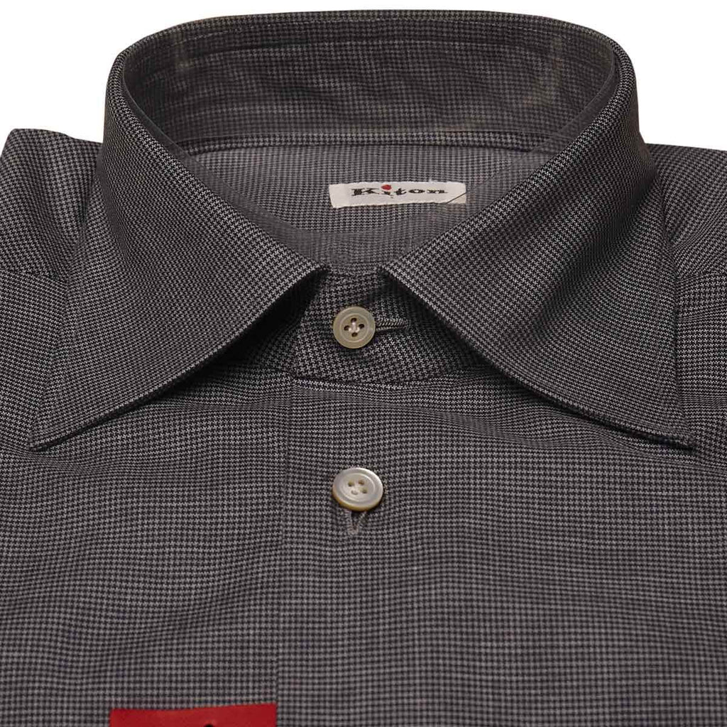 KITON Blue White Cotton Shirt
