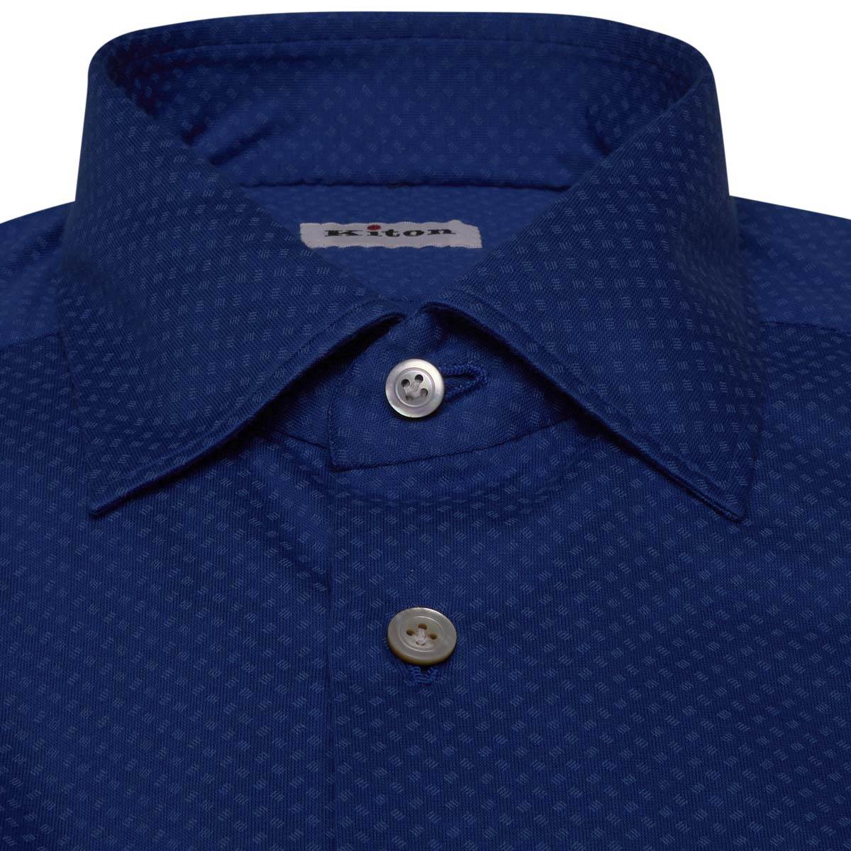 KITON Blue Cotton Shirt