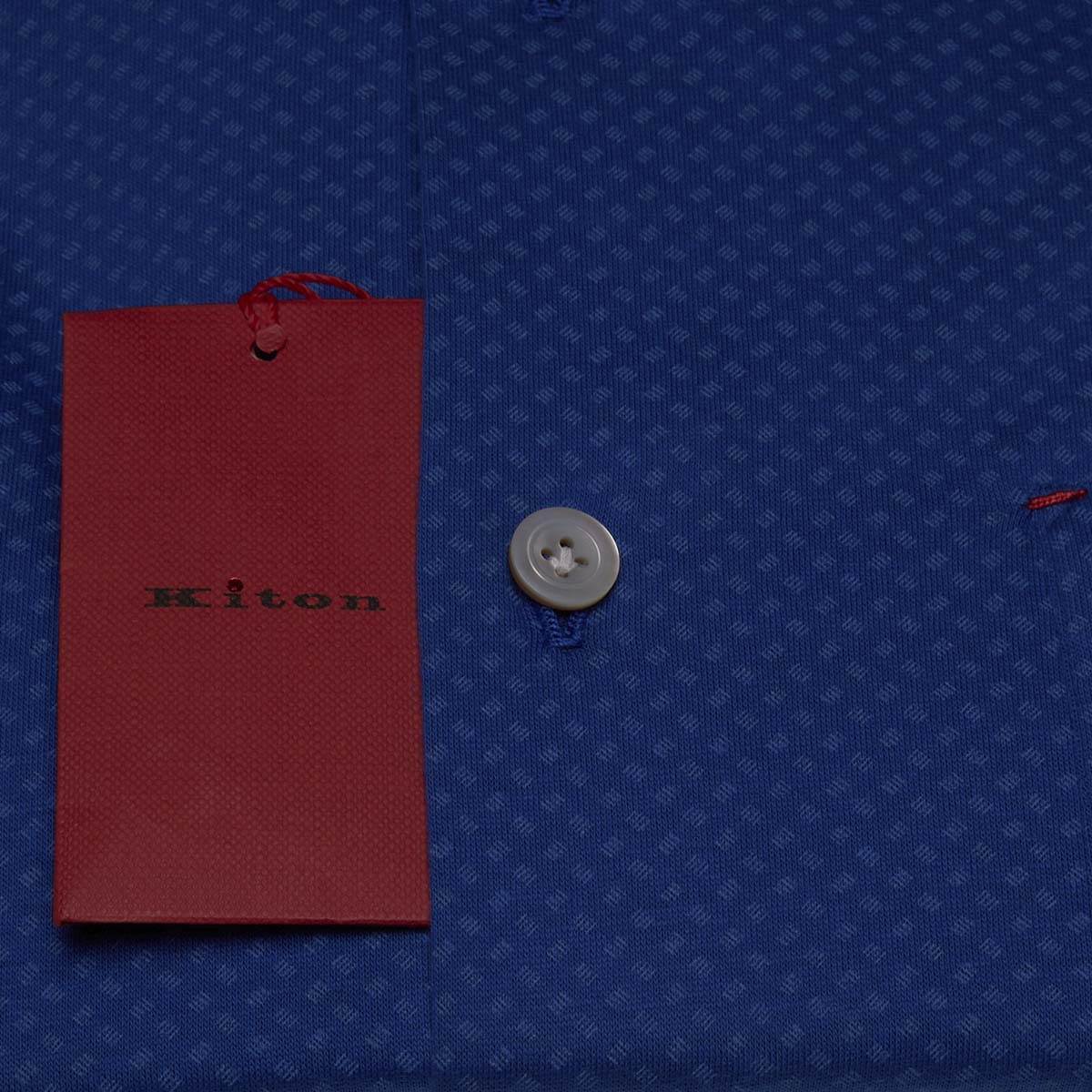 KITON Blue Cotton Shirt