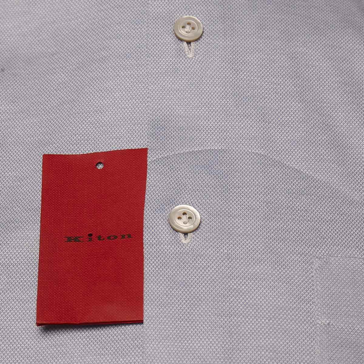 KITON Light Blue Cotton Shirt