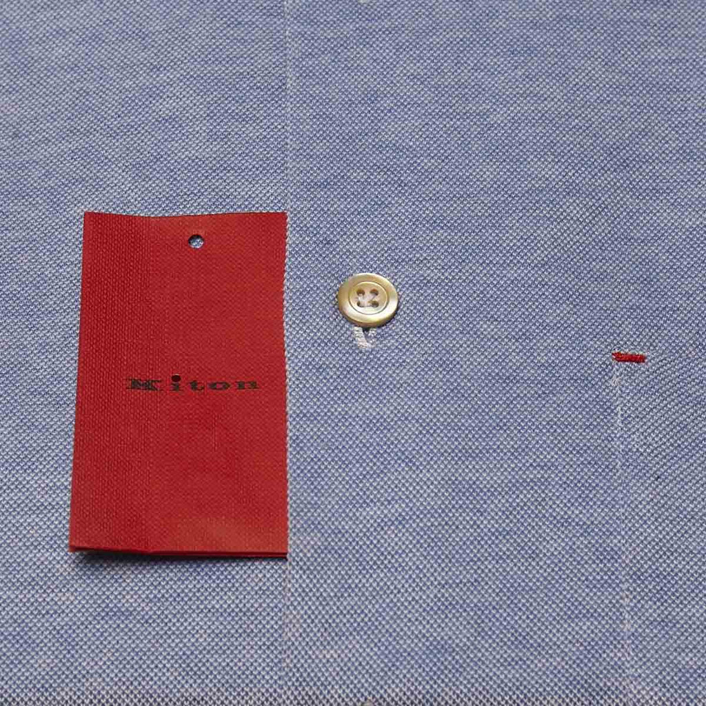 KITON Light Blue Cotton Shirt