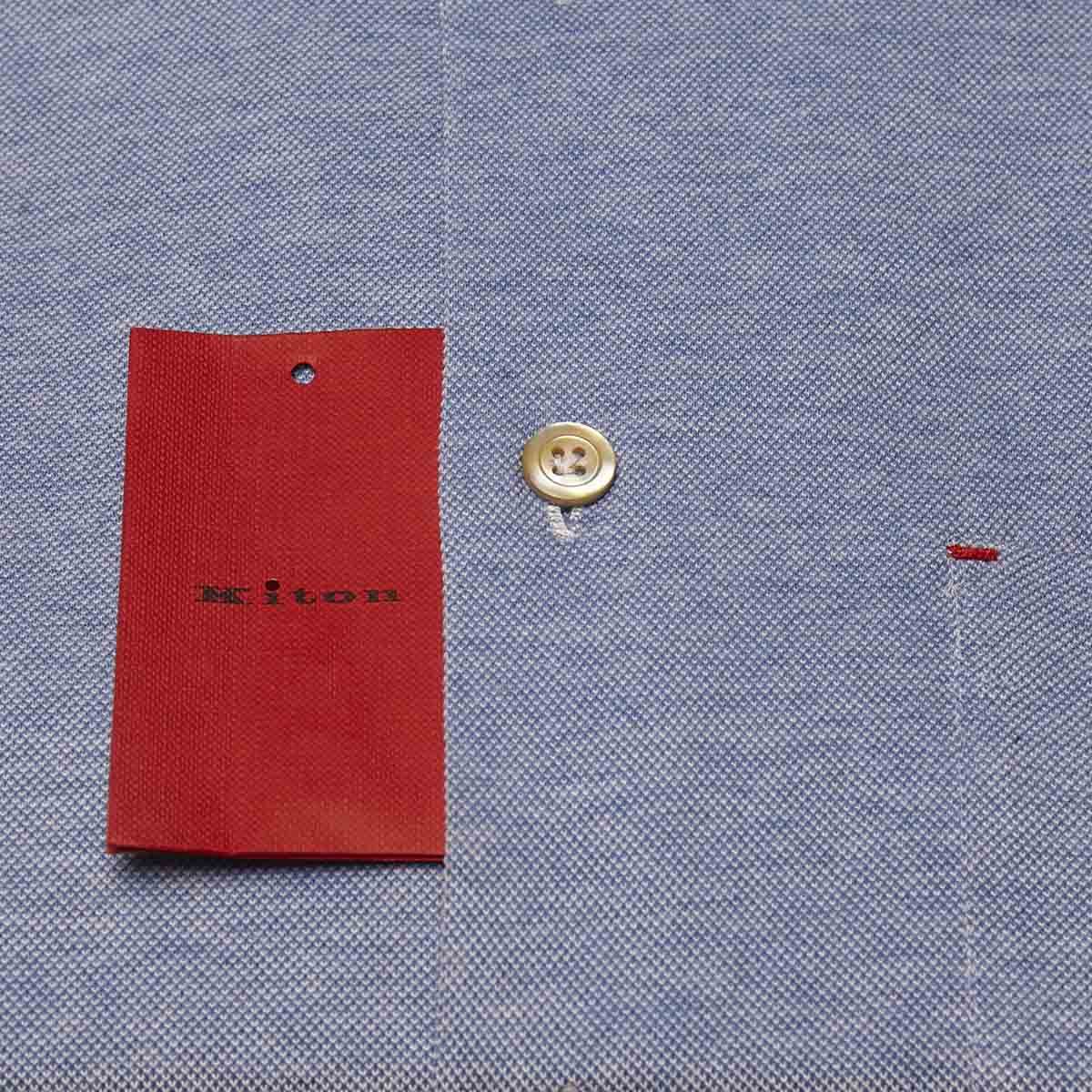 KITON Light Blue Cotton Shirt