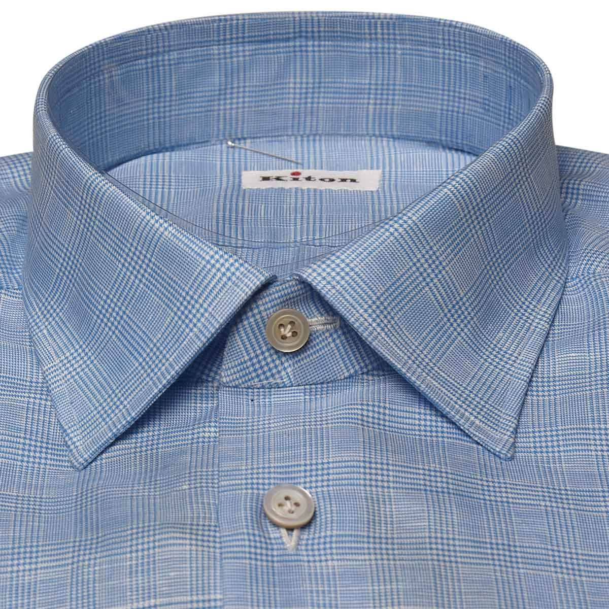 Kiton KITON Blue White Cotton Shirt Blue/White 001