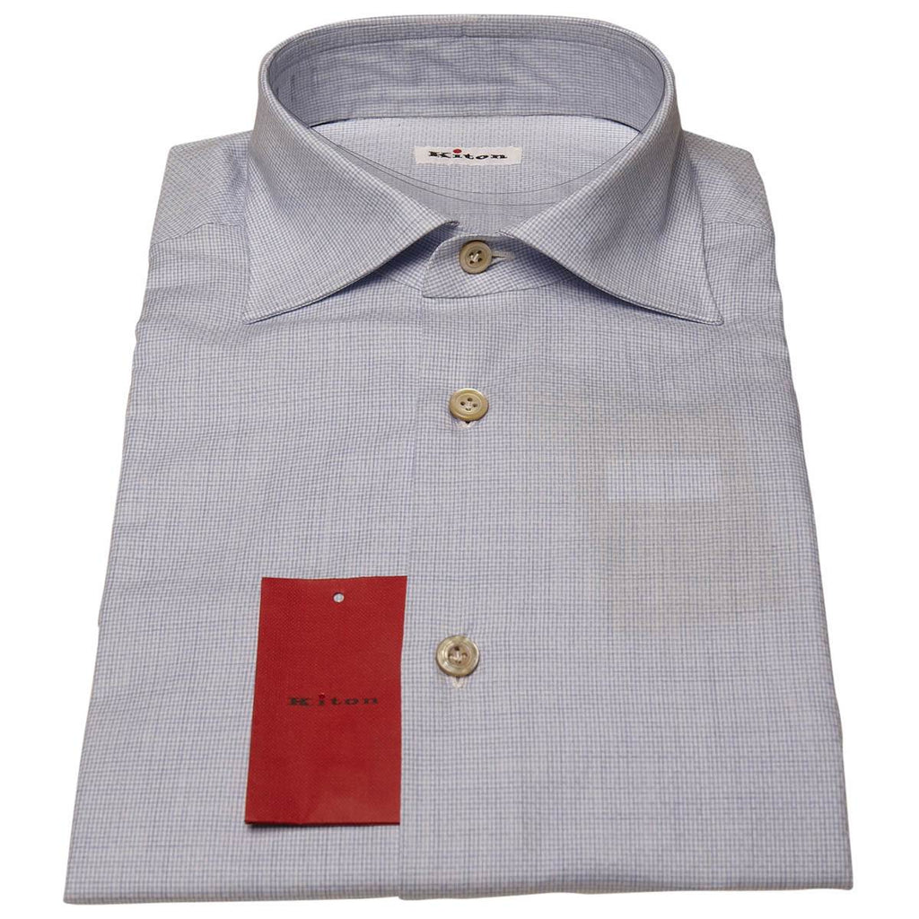 Kiton KITON Light Blue White Cotton Shirt Light Blue/White 000