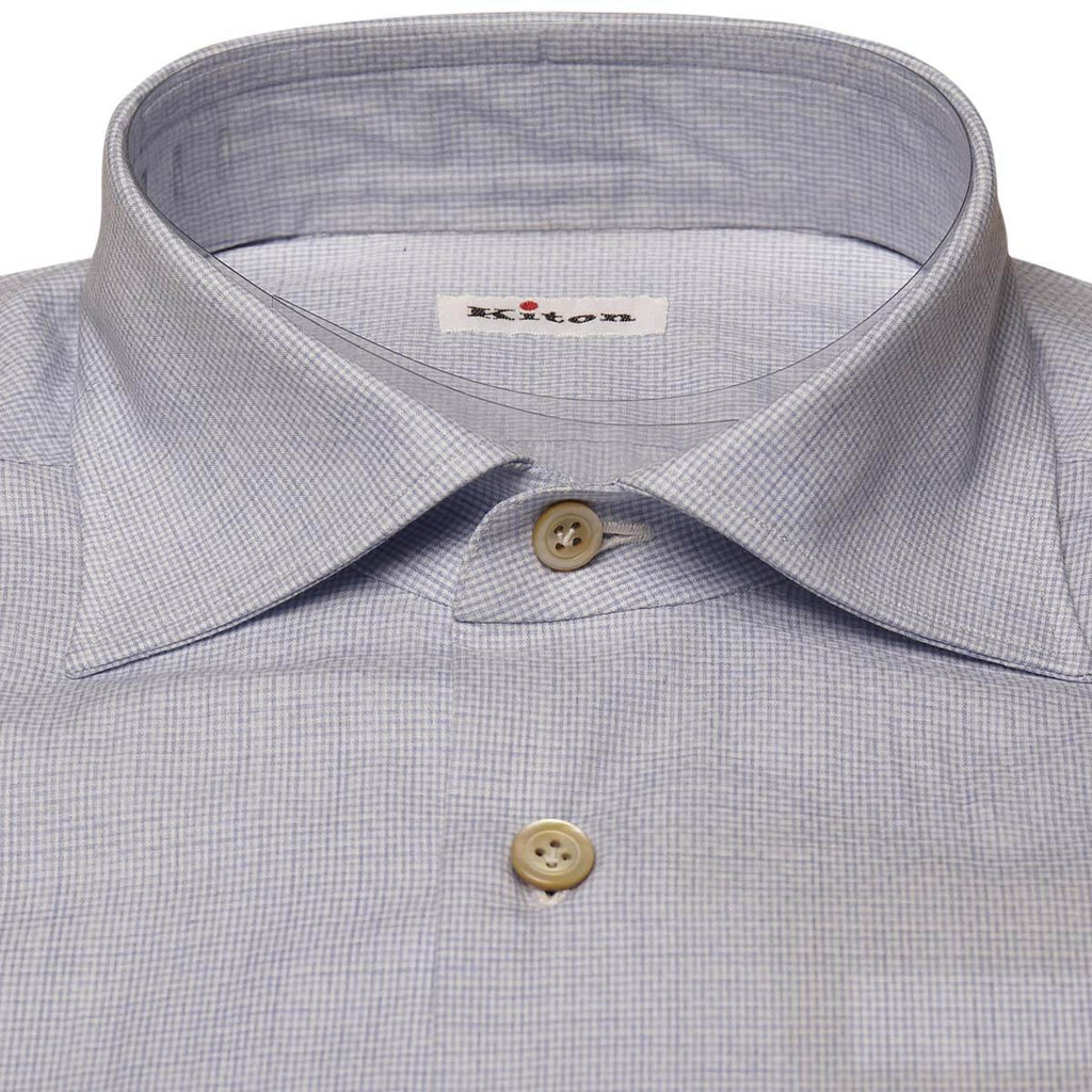 Kiton KITON Light Blue White Cotton Shirt Light Blue/White 001