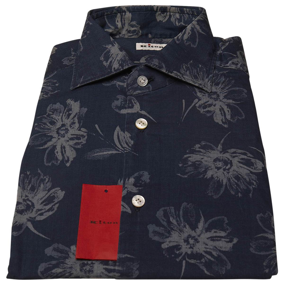 Kiton KITON Blue White Cotton Shirt Blue/White 000