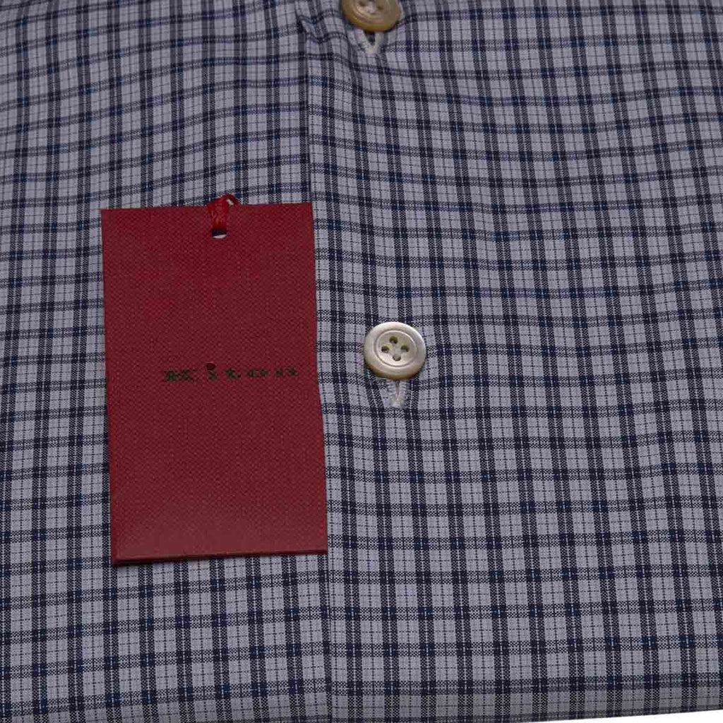 KITON Blue White Cotton Shirt