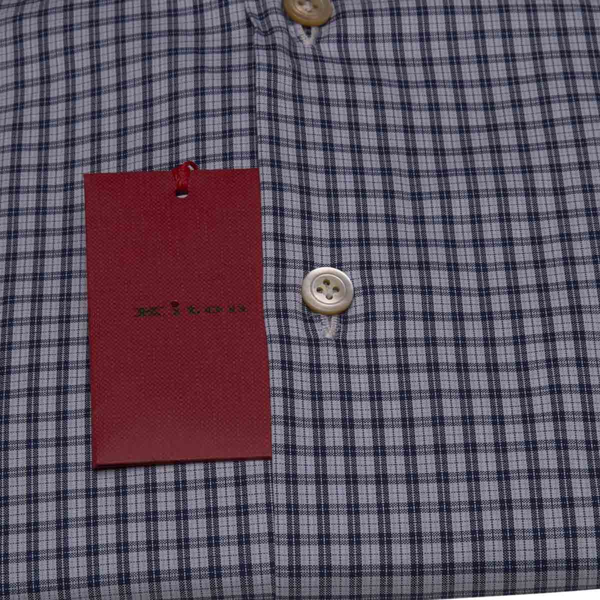 KITON Blue White Cotton Shirt