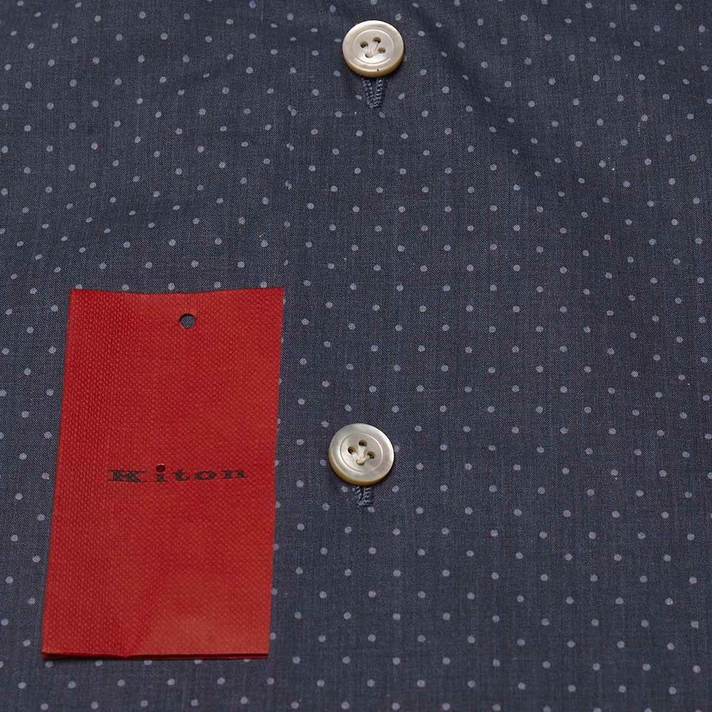 KITON Blue Cotton Shirt