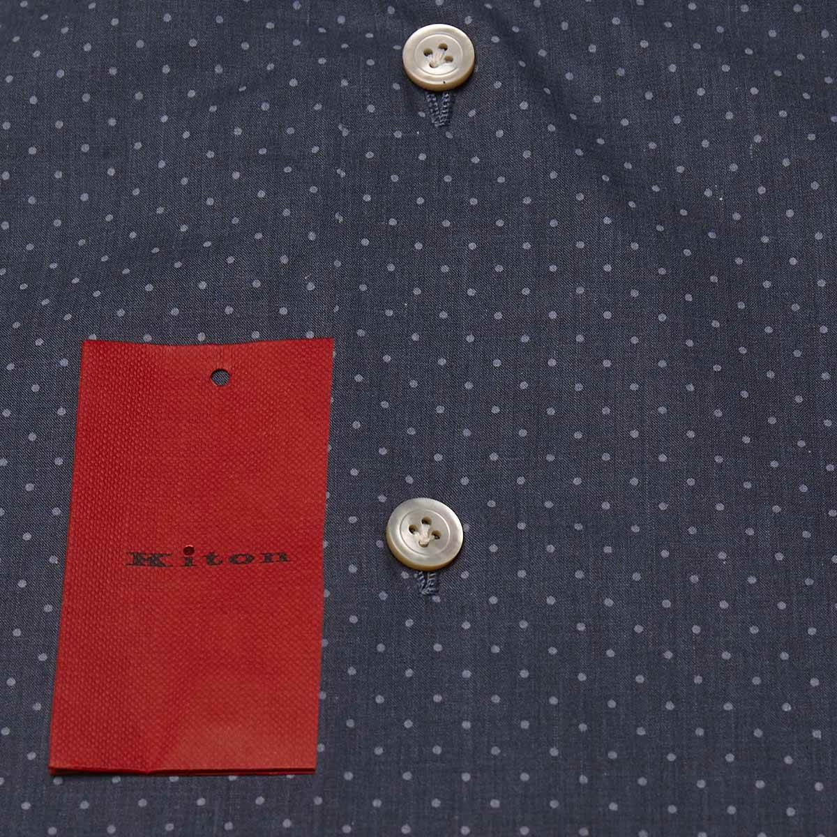 KITON Blue Cotton Shirt