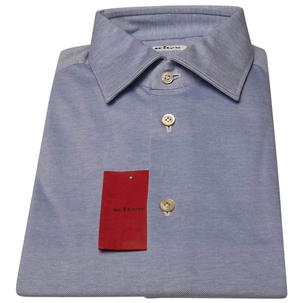 KITON Light Blue Cotton Shirt