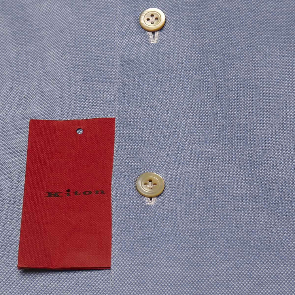 KITON Light Blue Cotton Shirt