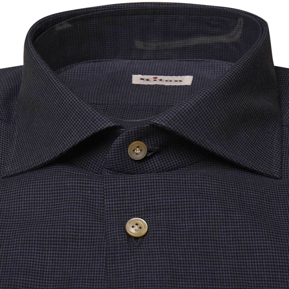 KITON Blue Cotton Shirt