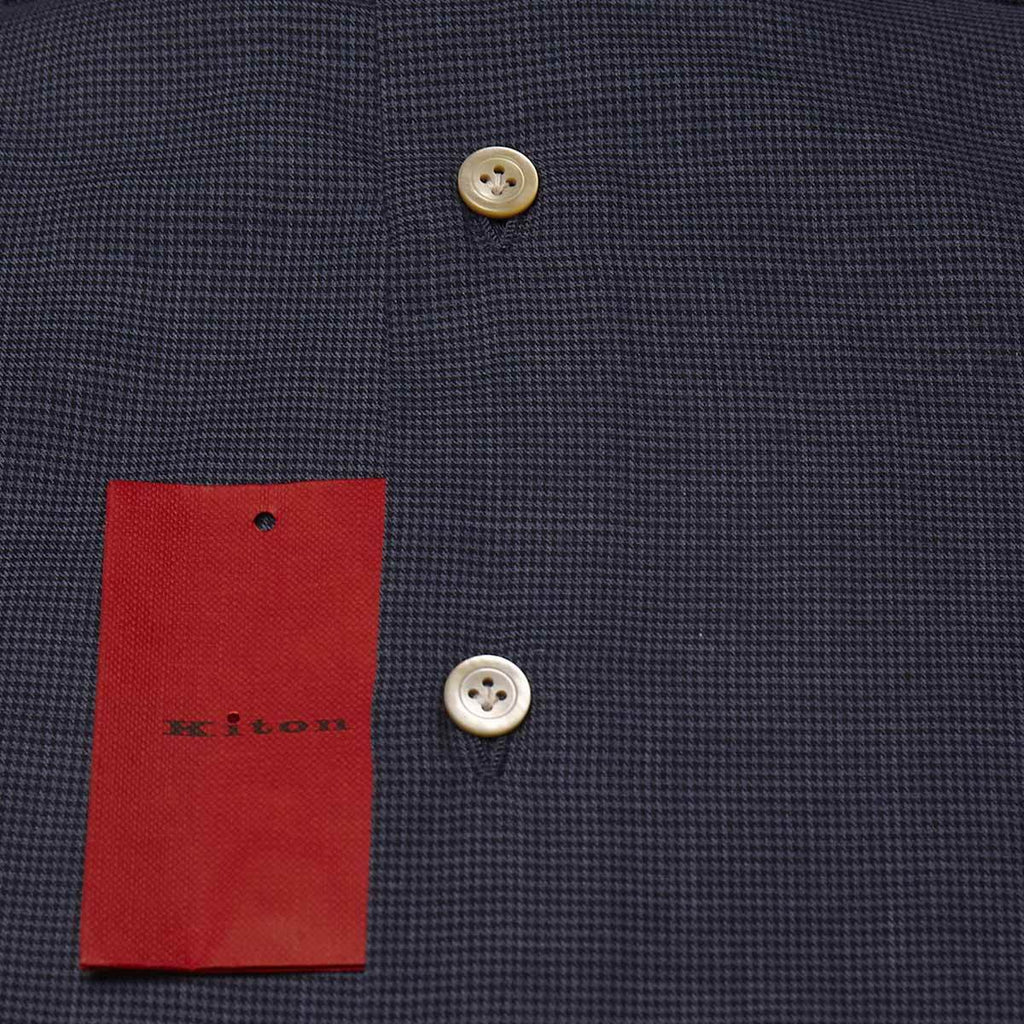 KITON Blue Cotton Shirt