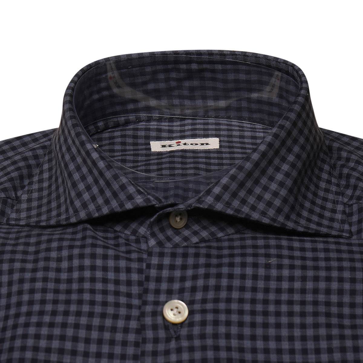 KITON Blue Cotton Shirt