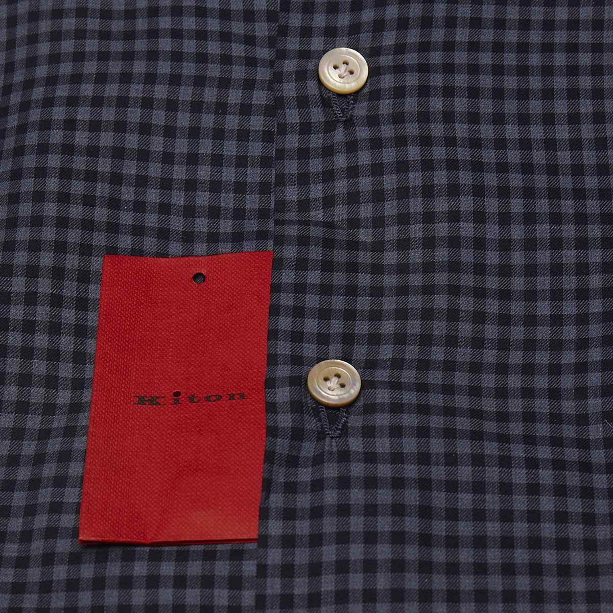 KITON Blue Cotton Shirt
