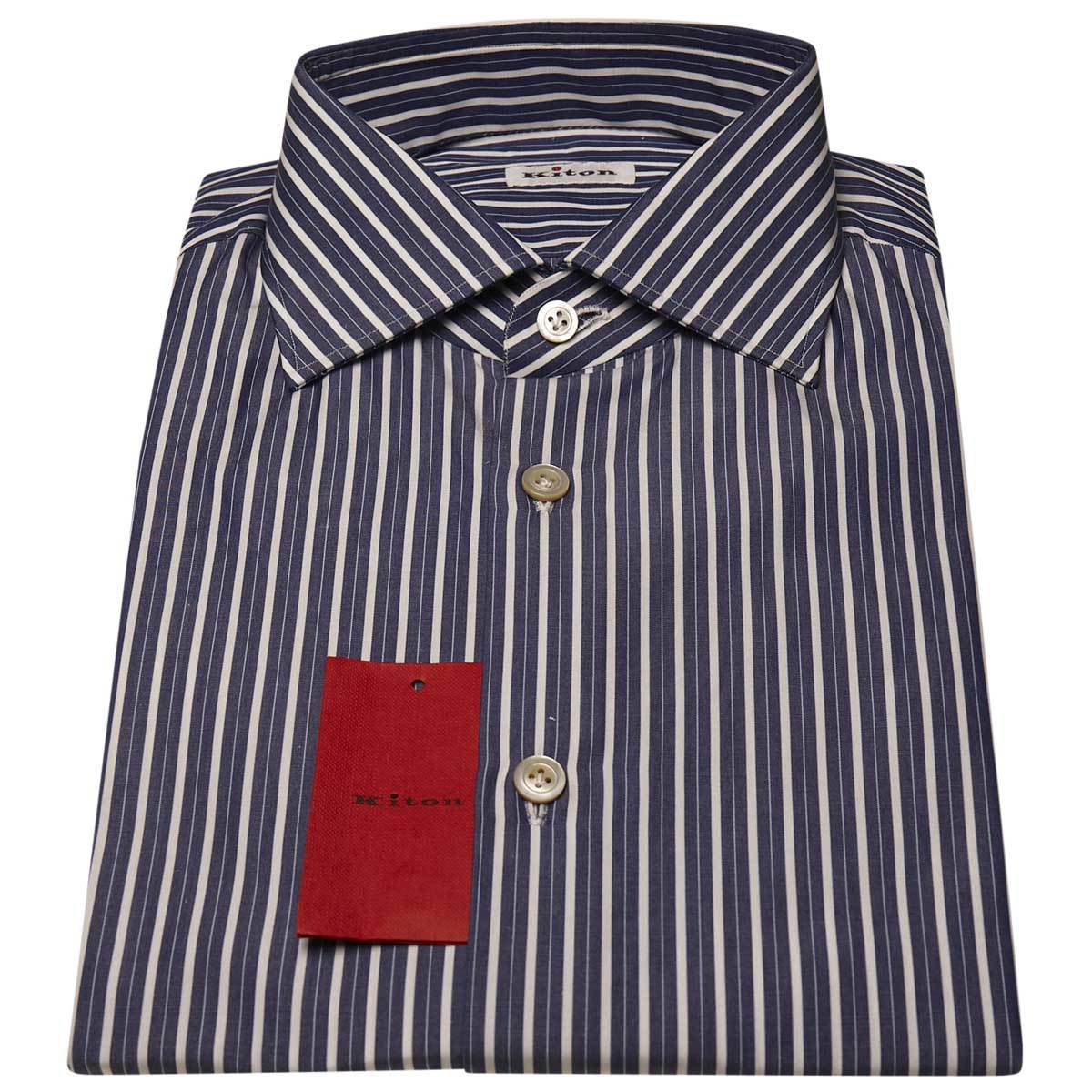 Kiton KITON Blue White Cotton Shirt Blue/White 000