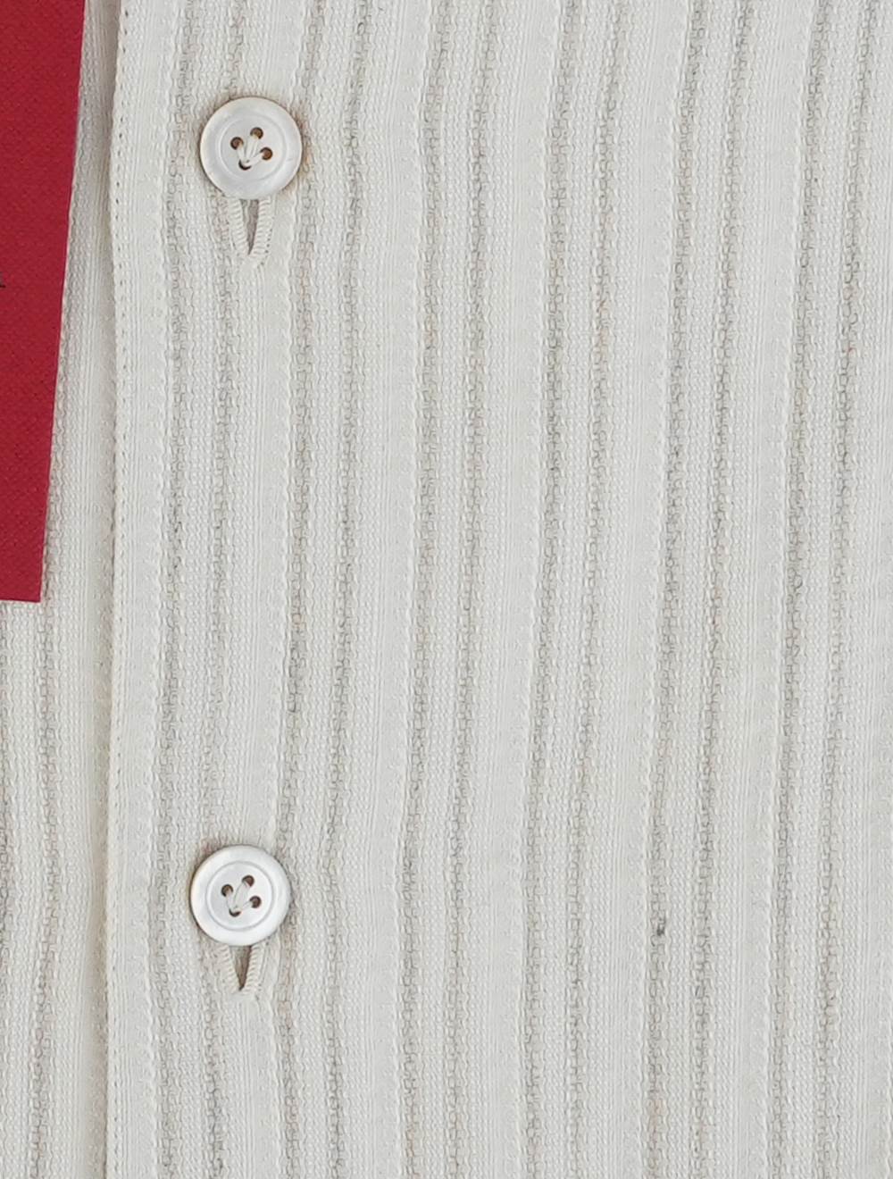 Kiton Kiton Beige White Linen Cotton Shirt Beige / White 001